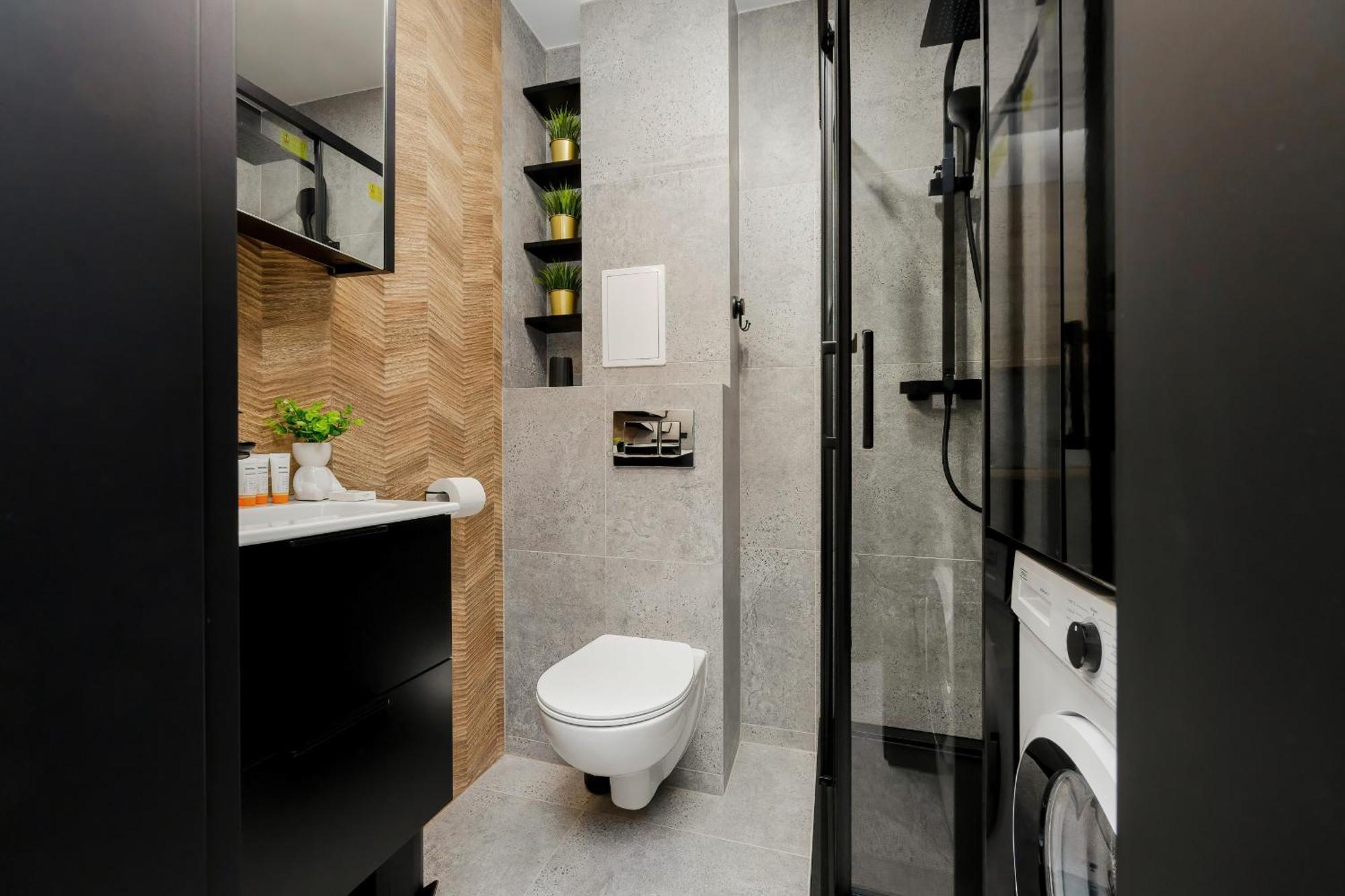Modern Black & Wooden Apartment Warsaw Near The Airport By Noclegi Renters Zewnętrze zdjęcie